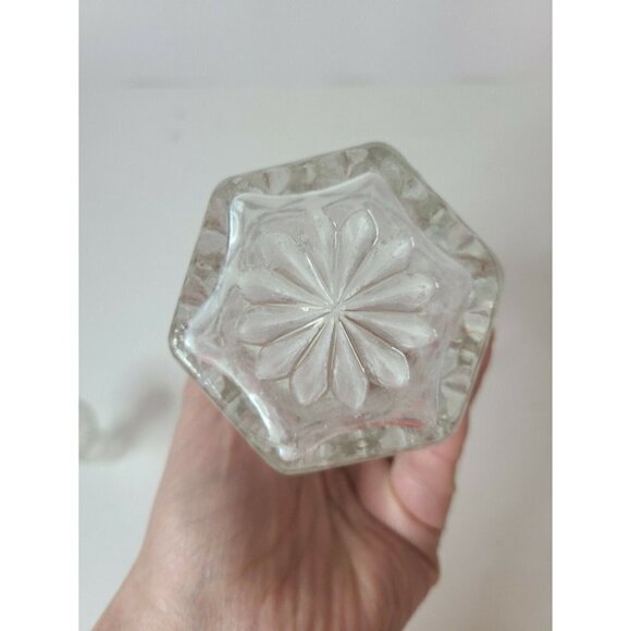 Vintage Anchor Hocking Wexford Clear Cut Glass Vinegar Oil Cruet With Stopper - Picture 6 of 7